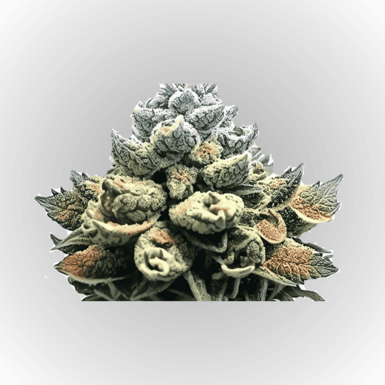 High-quality cannabis flower with frosty trichomes, vibrant leaves, and dense buds for recreational and medicinal use.