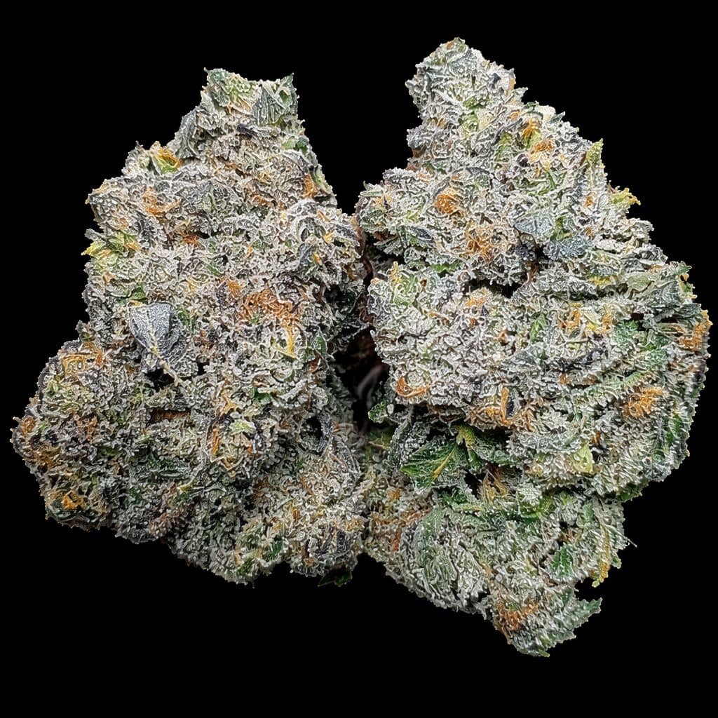 High-quality cannabis buds covered in trichomes with orange pistils, ideal for medical marijuana patients.