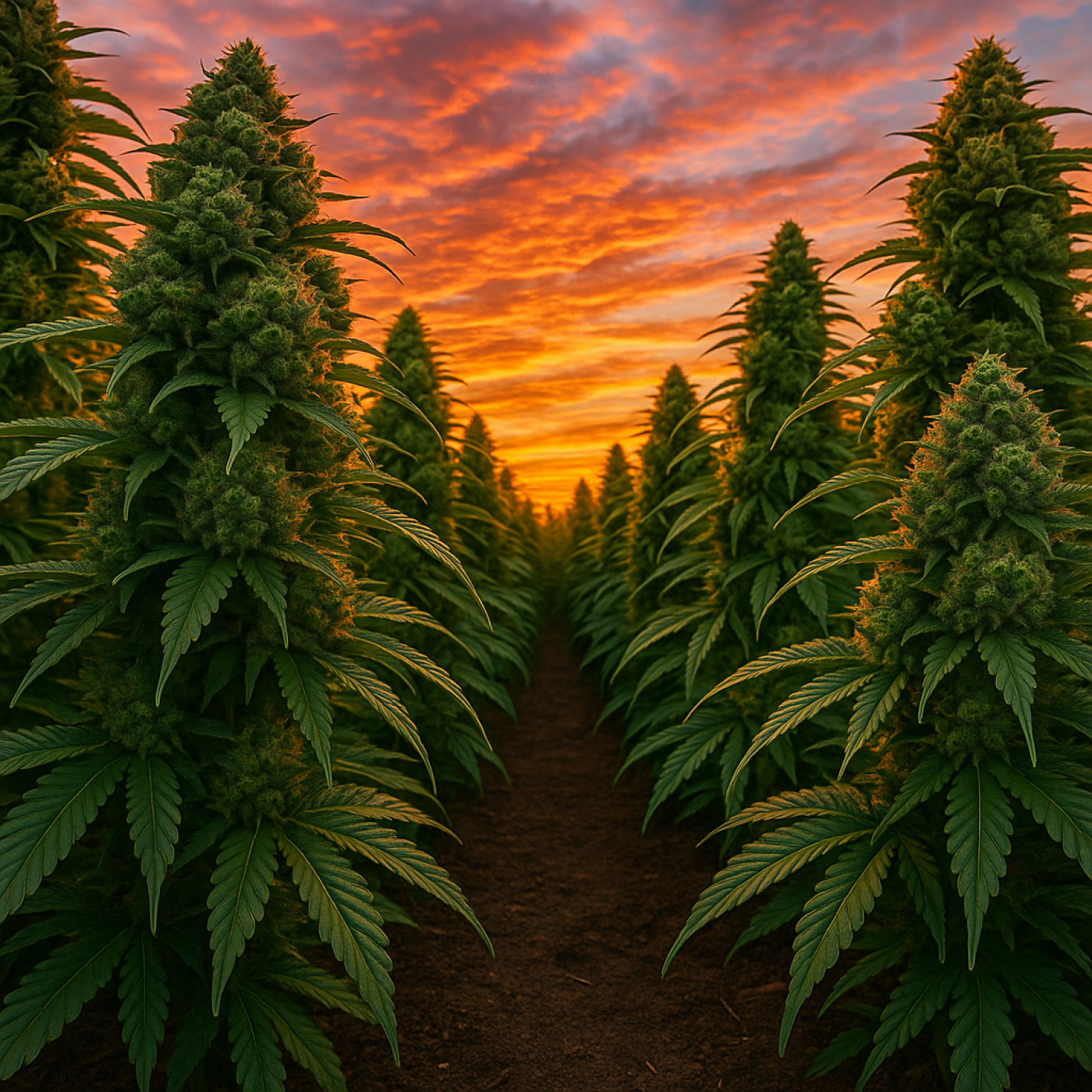 farm at sunset